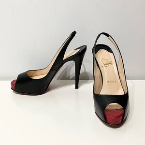 Christian Louboutin Slingback Peep Toe Pumps